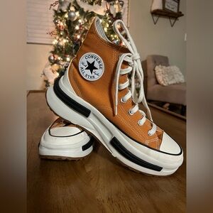 Converse Run Star Legacy CX high-top sneaker in the Monarch/Black/Egret color